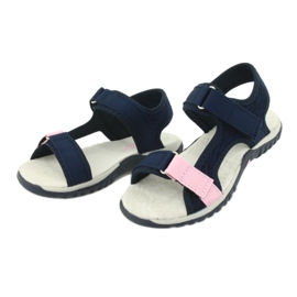 Sandalias con aplicación de cuero American Club RL24 / 20 azul marino rosado 2