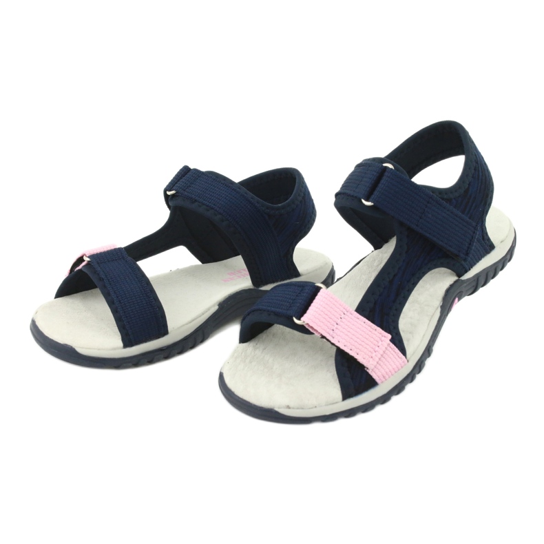 Sandalias con aplicación de cuero American Club RL24 / 20 azul marino rosado 3