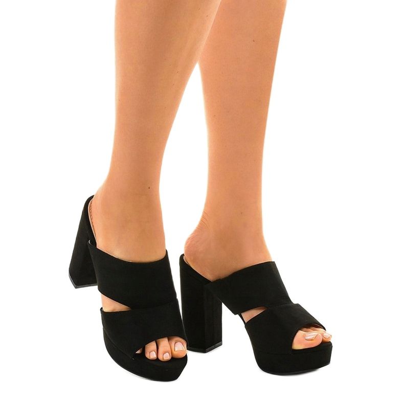 Tacones de ante negro 9R55 1