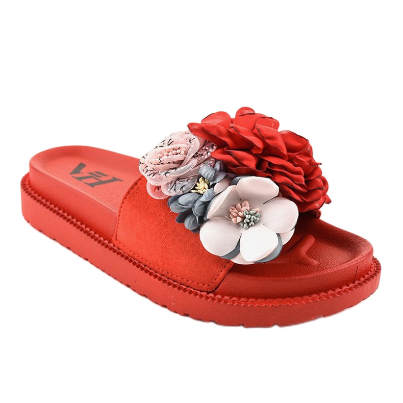Zapatillas rojas con flores PT-109 rojo 1