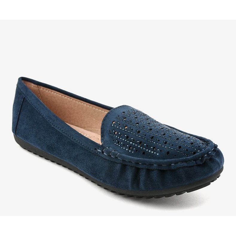 Mocasines azul marino calados con lentejuelas YSD823Y 2