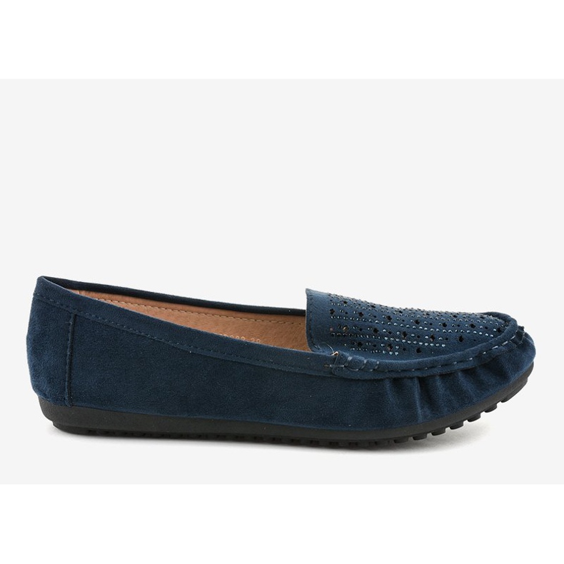 Mocasines azul marino calados con lentejuelas YSD823Y 1