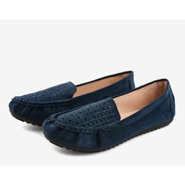 Mocasines azul marino calados con lentejuelas YSD823Y 3