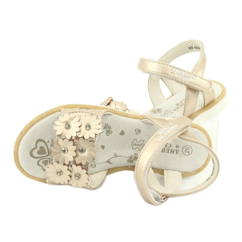 Sandalias doradas con flores y lentejuelas American Club XD10/20 dorado 4