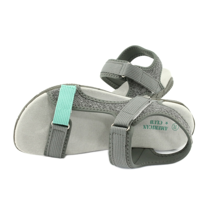 Sandalias con inserción de piel American Club RL23 / 20 gris verde 4