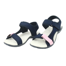 Sandalias con inserción de piel American Club RL23 / 20 azul marino rosado 2