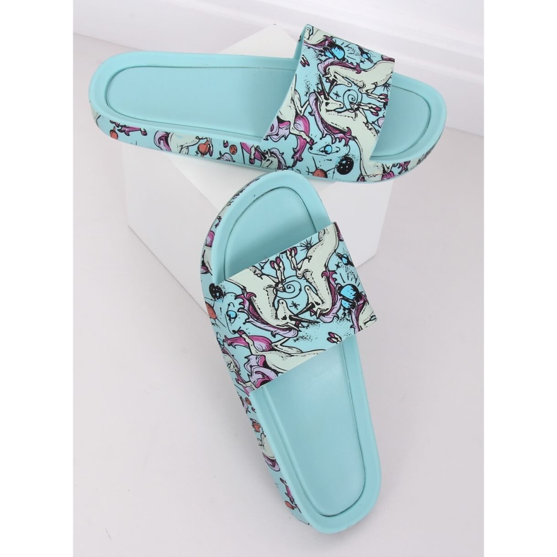 Pantuflas unicornio azul CK83 L.BLUE 2 Pantuflas unicornio azul CK83 L.BLUE 2