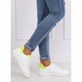 Zapatillas de mujer blancas y neón LV101P Flugreen blanco amarillo 3