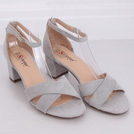 Sandalias de tacón grises F189P Gris 2
