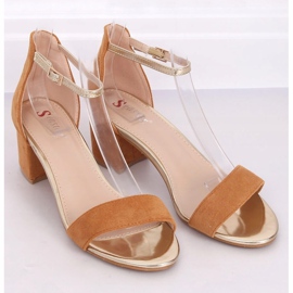 Sandalias de tacón camel M307P Camel marrón 2