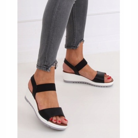 Sandalias negras con tacón de cuña NS101P Negro 2 Sandalias negras con tacón de cuña NS101P Negro 2