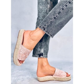 T353P Pantuflas alpargatas rosas rosado 2