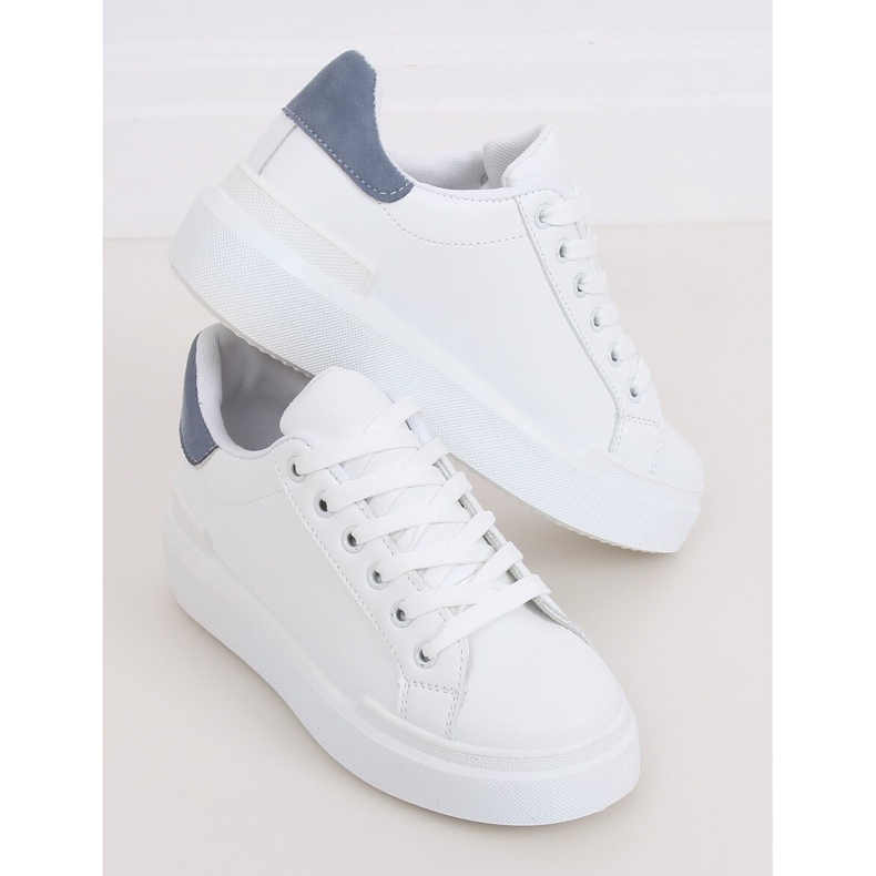 Zapatillas de mujer blancas 85-428 BLANCO / AZUL 2
