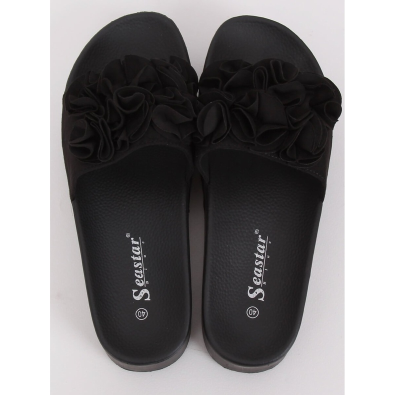Negro CK148P Pantuflas negras de suela alta 1