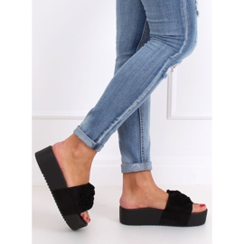 Negro CK148P Pantuflas negras de suela alta 2