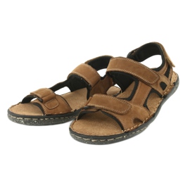 Sandalias con velcro American Club CY15 / 20 para hombre marrón 3