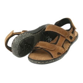 Sandalias con velcro American Club CY15 / 20 para hombre marrón 4