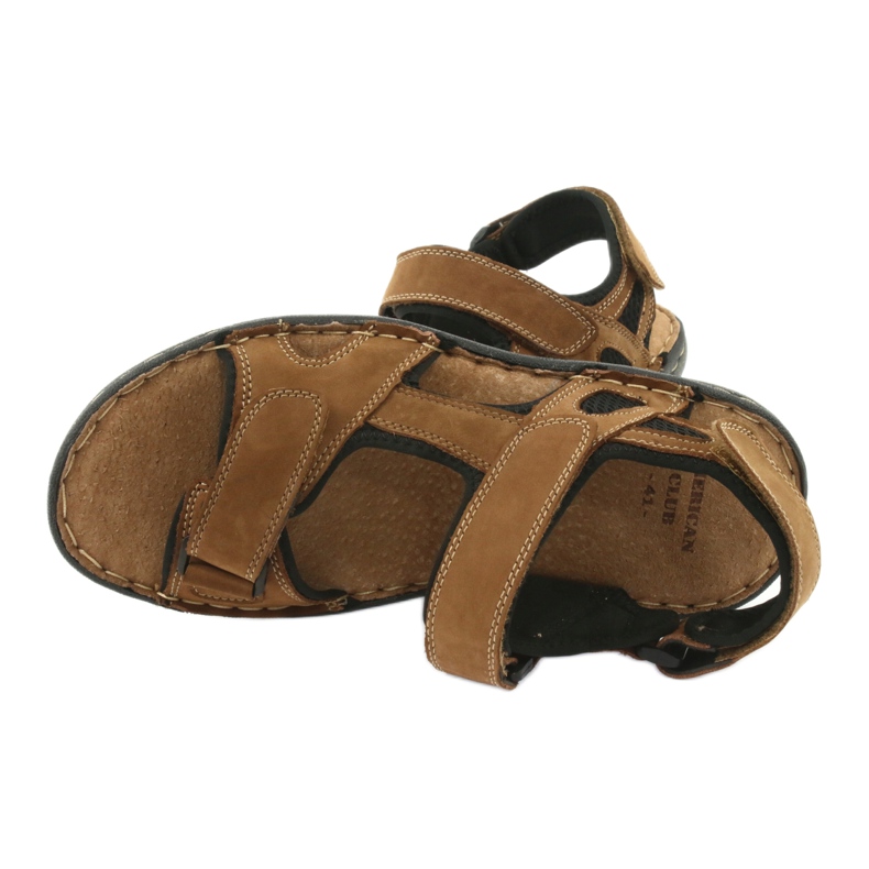 Sandalias con velcro American Club CY15 / 20 para hombre marrón 5