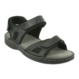Cómodas sandalias deportivas de piel American Club CY13 / 20 negro 1