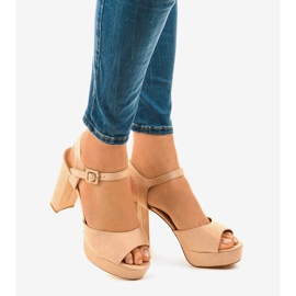 Sandalias beige en poste con ante AT-0660-L 1