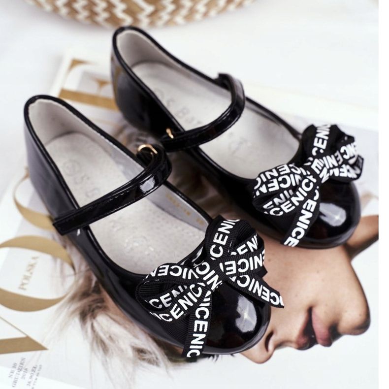 S.Barski Bailarinas Infantiles Negras con Velcro Barski Mindi negro 2