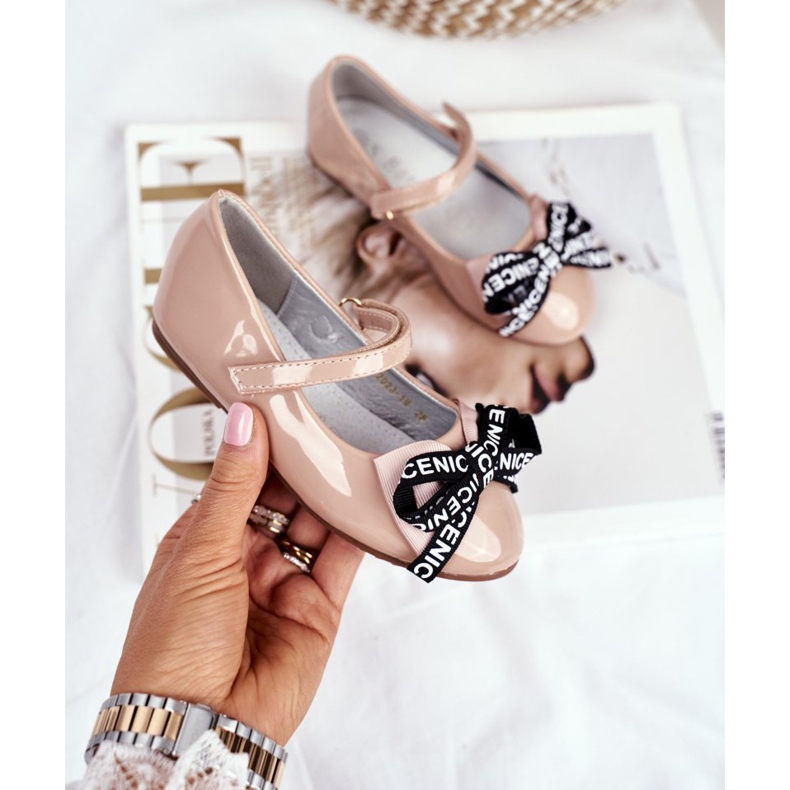 S.Barski Bailarinas Infantiles Beis con Velcro Barski Mindi beige 2