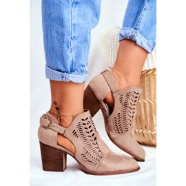 Bellucci Botas de Mujer con Recorte Primavera Beige Velluci 4