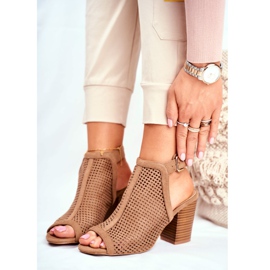 FB1 Botas de calado para mujer Peep Toe Beige Paradise 2