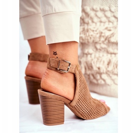 FB1 Botas de calado para mujer Peep Toe Beige Paradise 1