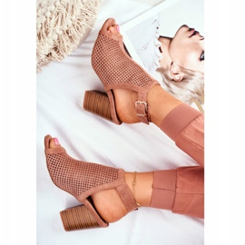 FB1 Botas de calado para mujer Peep Toe Pink Paradise beige rosado 5