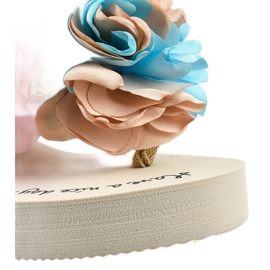 Tacones de cuña beige con flores N-31 multicolor 4