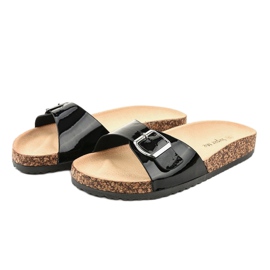 Zapatillas negras con hebilla 7016-PL negro 2