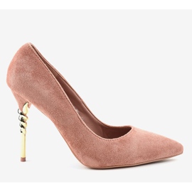 Tacones de gamuza ecológica DD50P clásicos rosas rosado 2