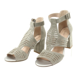 Sandalias con parte superior de ante Sergio Leone SK903 gris 3