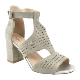 Sandalias con parte superior de ante Sergio Leone SK903 gris 1