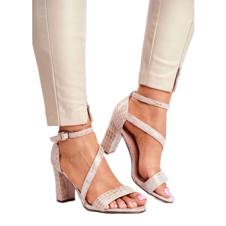 Sandalias romanas Sergio Leone SK870 beige dorado 1