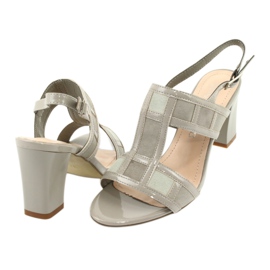 Sandalias en el poste de Sergio Leone SK814 tobillo gris 4