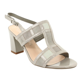 Sandalias en el poste de Sergio Leone SK814 tobillo gris 1