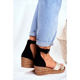 Sandalias Mujer Maciejka Leather Suede Black 04565-25 negro amarillo 4