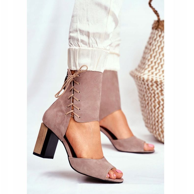 Sandalias De Mujer Con Tacón Alto Maciejka Beige Suede 04122-04 1 Sandalias De Mujer Con Tacón Alto Maciejka Beige Suede 04122-04 1