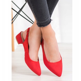 Goodin Zapatos de tacón con tacón descubierto rojo 2 Goodin Zapatos de tacón con tacón descubierto rojo 2