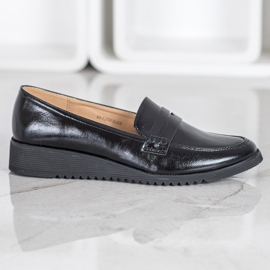 Goodin Mocasines de piel ecológica negro 2