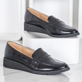 Goodin Mocasines de piel ecológica negro 4