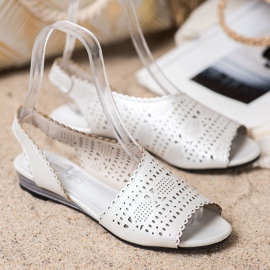 Goodin Sandalias plateadas brillantes gris 1