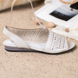 Goodin Sandalias plateadas brillantes gris 4