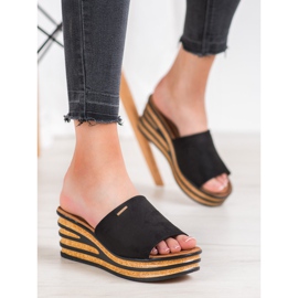 Goodin Zapatillas de cuña con estilo negro 1