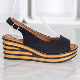 Goodin Sandalias de ante claro negro 4