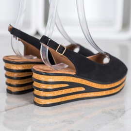 Goodin Sandalias de ante claro negro 5