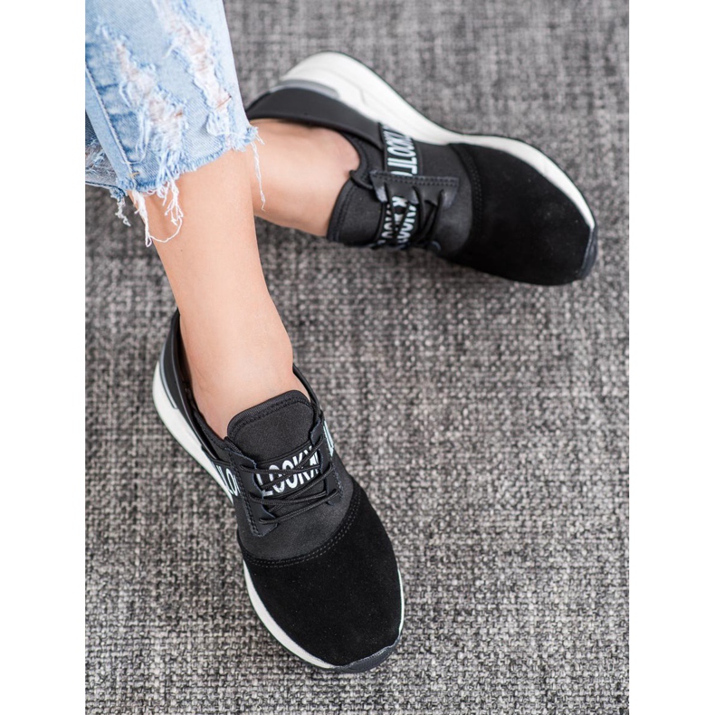 Zapatillas Look VINCEZA de piel negro 1