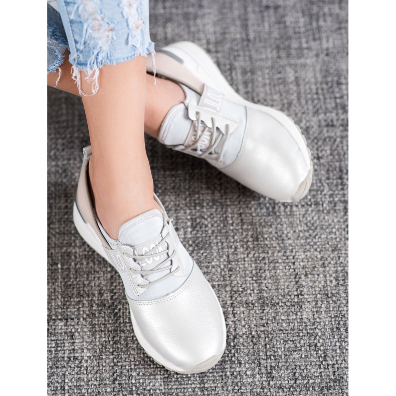 Zapatillas Look VINCEZA de piel gris 2